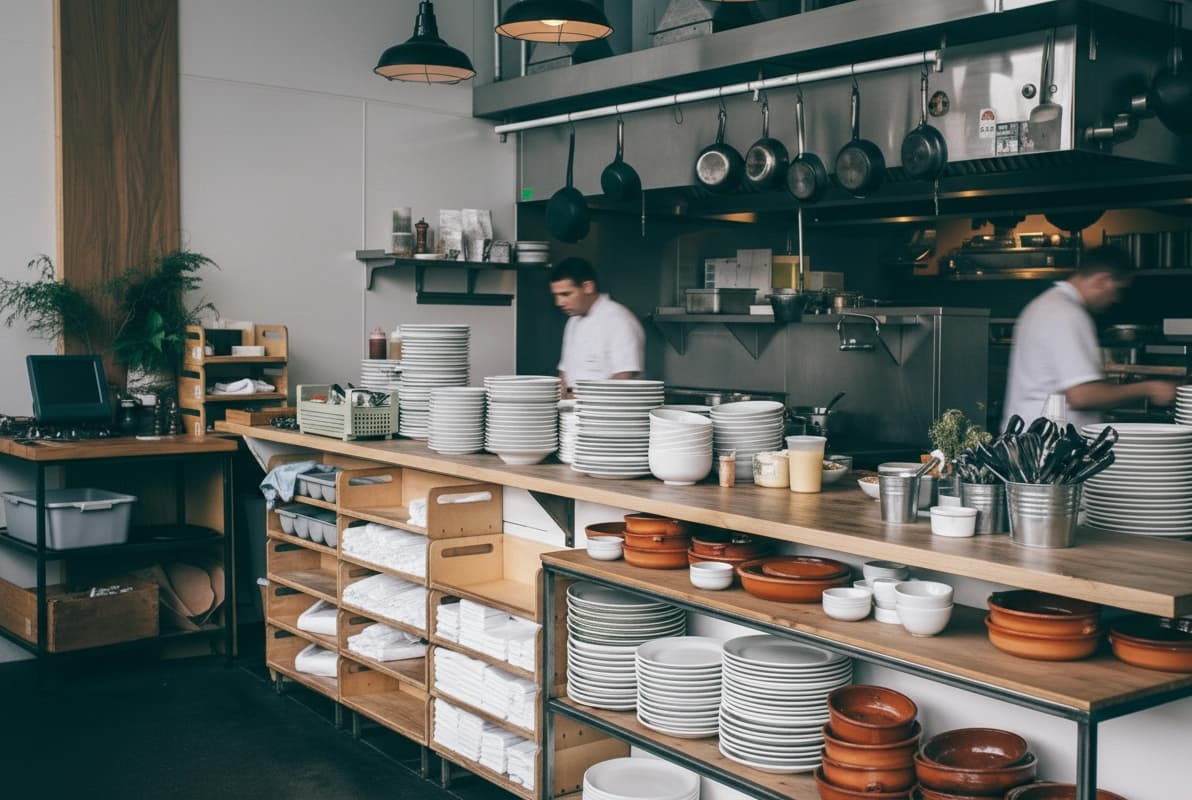 Veitingastaður í bakgrunni - Serva stafræn lausn