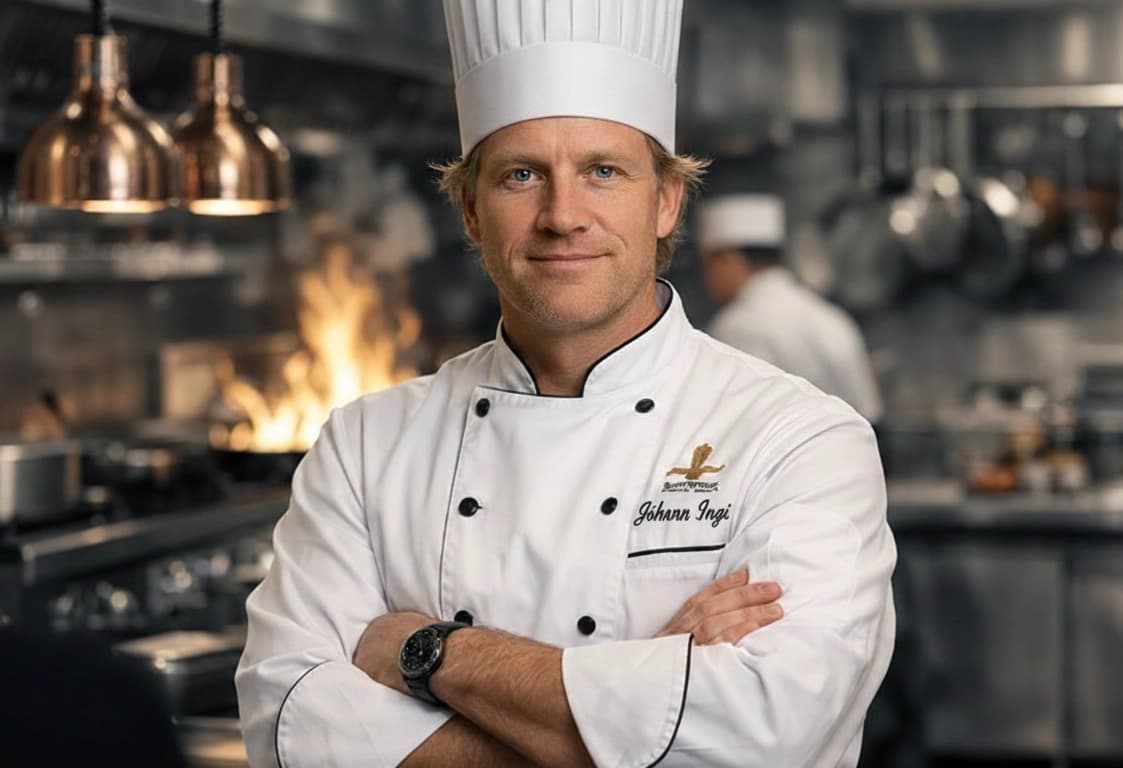 Eldhústeymi veitingastaðar að vinna saman